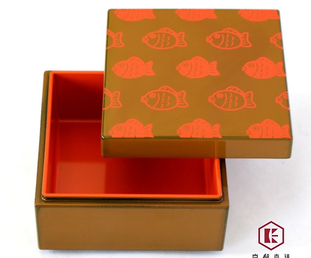 Small Japanese Paper Gift Box Red/Gold