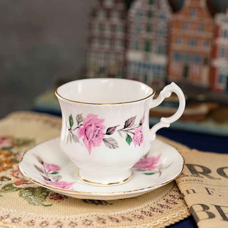 英國Royal Adderley粉玫瑰細骨瓷/精緻骨瓷茶杯組 - 茶壺/茶杯/茶具 - 瓷 粉紅色