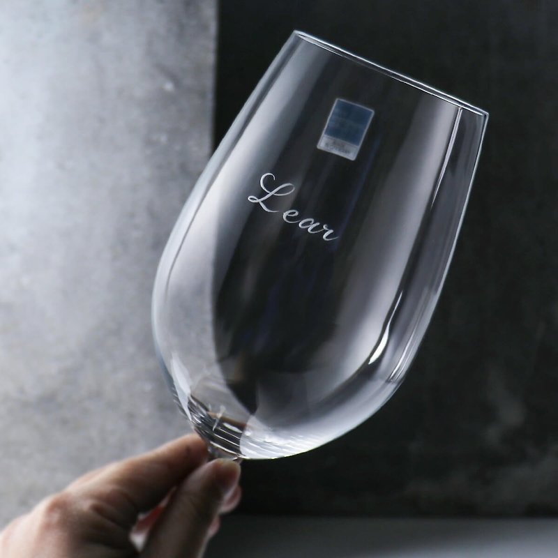 591cc [German Zeiss SCHOTT ZWIESEL] DIVA Bordeaux wine glass lettering custom - แก้วไวน์ - แก้ว สีเทา