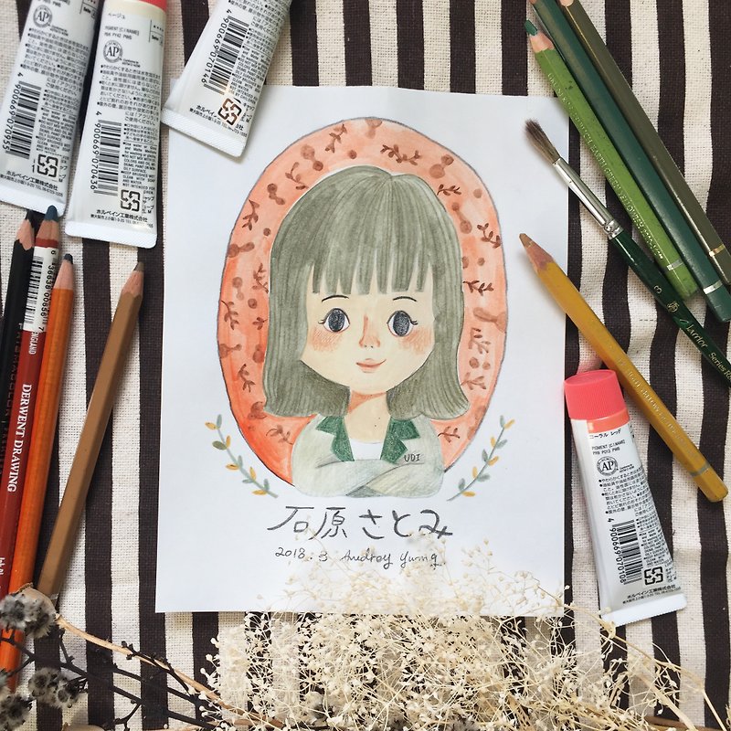 Japanese big wind like Yan painted - single (customized / without box) - Customized Portraits - Paper Multicolor