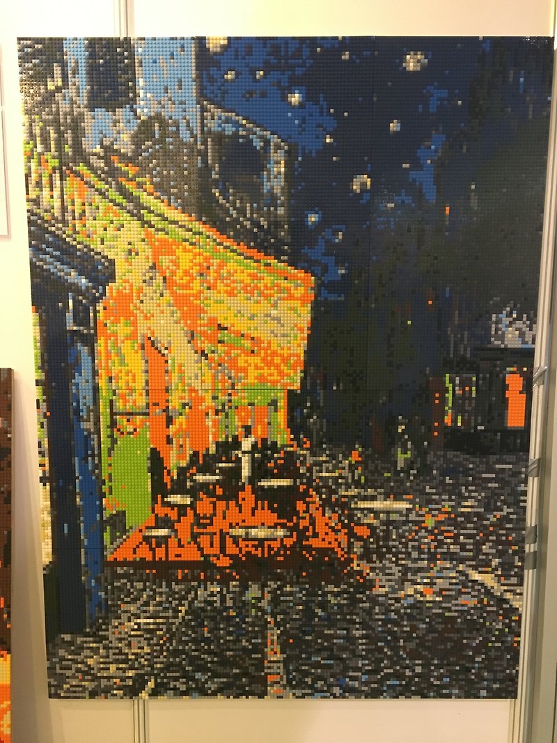 Van Gogh The Café Terrace Lego like mosaic 120 x 160cm - Customized Portraits - Plastic 