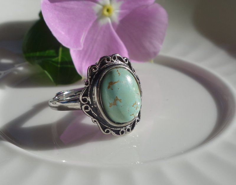 Ring Natural Old Turquoise Ring 2.6g Turquoise Old Beads Antique Art - General Rings - Jade Green