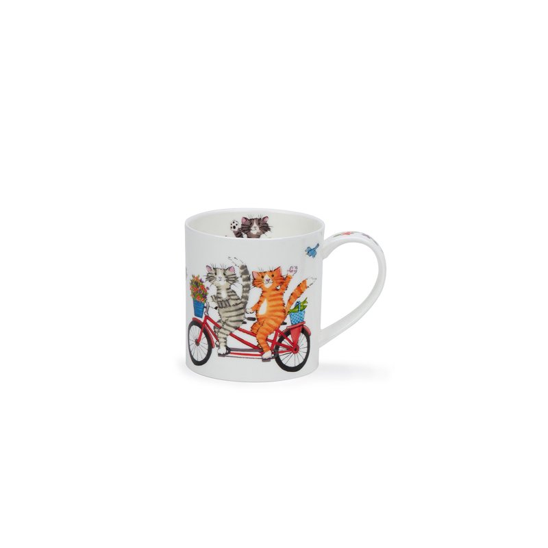 [100% Made in the UK] Dunoon Happy Hour Bone China Mug-Cat-350ml - Mugs - Porcelain 