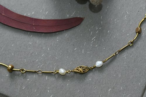 MNII Pearl NO.14│ 珍珠x黃銅 │ 黃銅手鍊