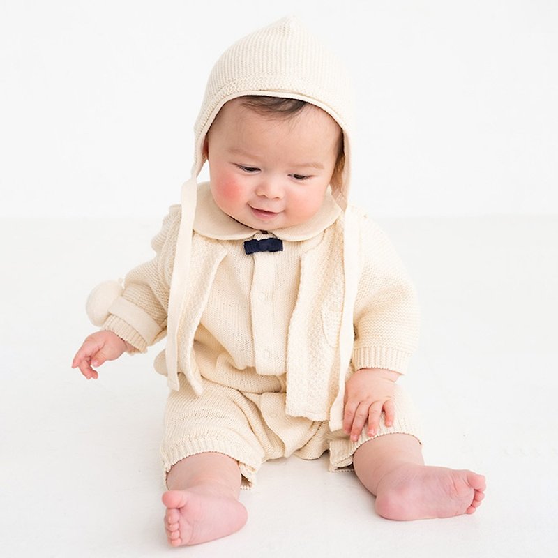 【NEW!!】Y-1391 100%オーガニックコットン ニットボンネット 日本製 - 嬰兒帽/髮帶 - 棉．麻 粉紅色