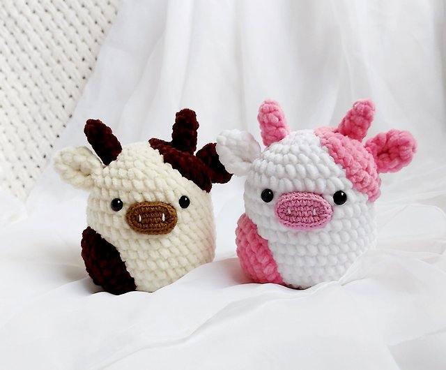 Milk Cow Crochet Plush Stuffed Toy, Crochet Animal, Happy Farm, Custom  Color, - Shop MagictoysBY Kids' Toys - Pinkoi