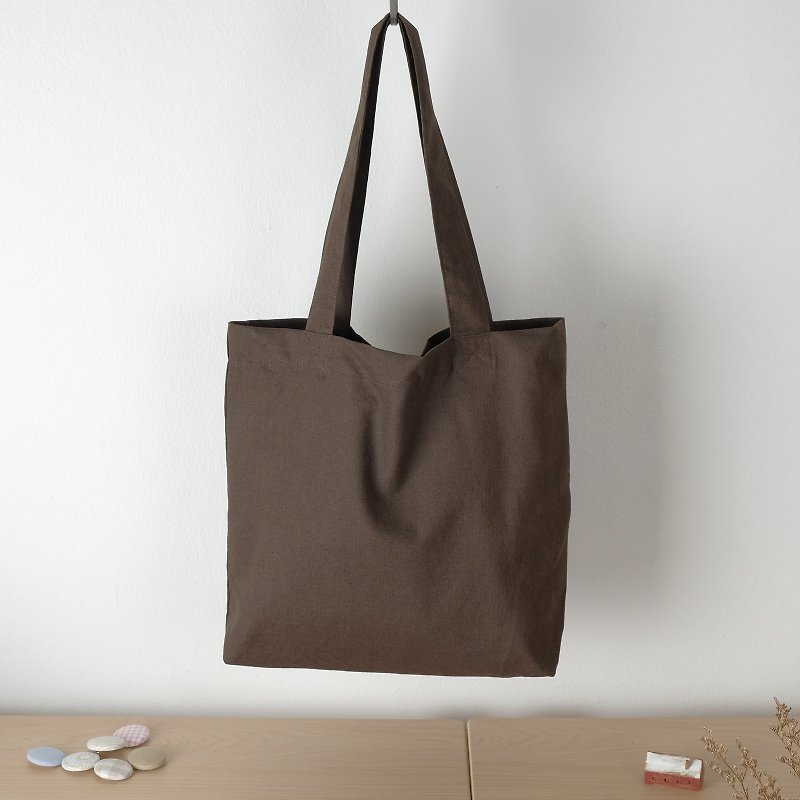 Brown Linen Tote Bag (Rainbow Series) - Messenger Bags & Sling Bags - Cotton & Hemp Brown