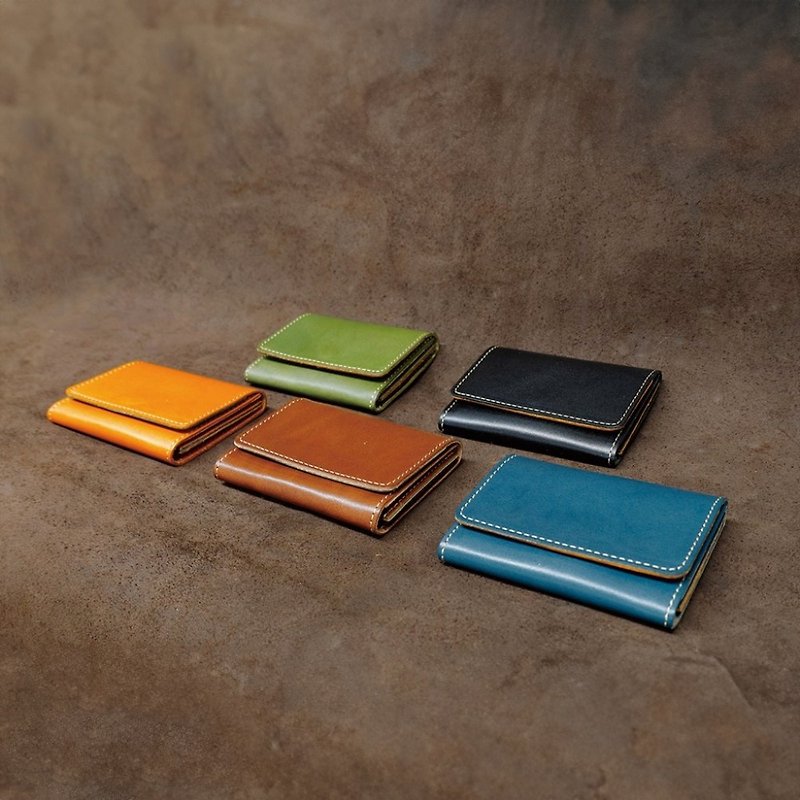 [Japan SLOWER] Genuine leather flip business card/card holder Fei (four colors available) - ที่เก็บนามบัตร - หนังแท้ หลากหลายสี