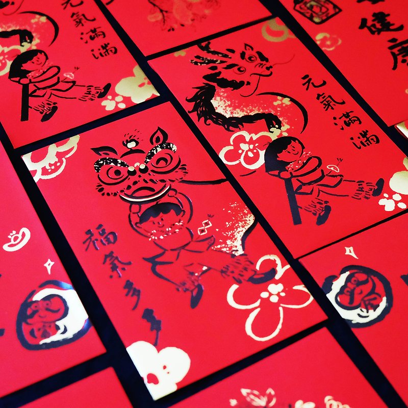 2024 Year of the Dragon in stock [two-color bronzing red envelope set of 4] velvet touch red envelope bag l Year of the Dragon red envelope - ถุงอั่งเปา/ตุ้ยเลี้ยง - กระดาษ สีแดง