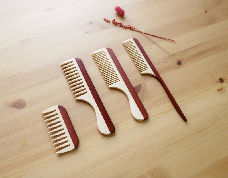 [Add-on purchase discount product] Maple wood and red rosewood flat comb (limited to additional purchases and not shipped separately) - Makeup Brushes - Wood 