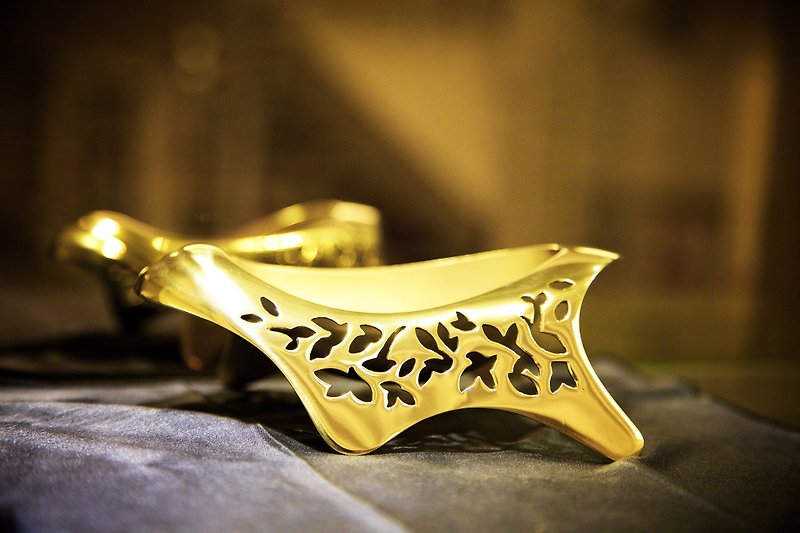 304 stainless steel light shadow forest squirrel vessel metal boutique gold - ของวางตกแต่ง - สแตนเลส สีทอง