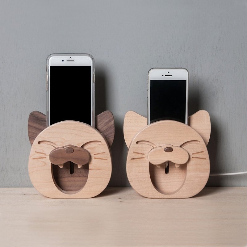 Wooden Speaker- Smiling Cat - ลำโพง - ไม้ สีนำ้ตาล