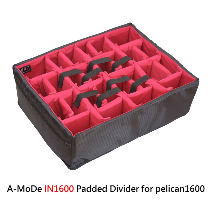 Photographer Red Padded divider set fit Pelican 1600 Cases (no case) - Camera Bags & Camera Cases - Waterproof Material Red