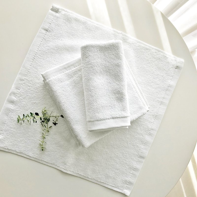 MIT製造 飯店厚款專用方巾(6入組) 100%純棉 飯店白 - 衛浴用品/浴室收納 - 棉．麻 