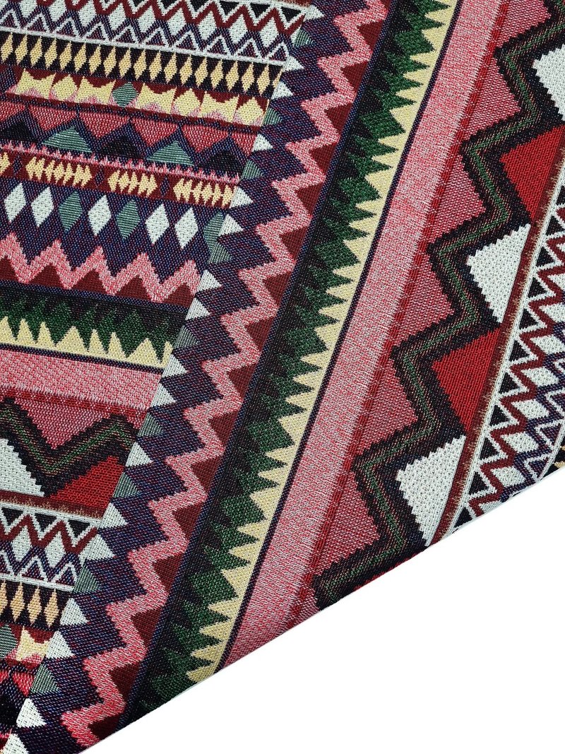 Multi-color Tribal Fabric Thai Woven Fabric Craft Supplies Textile 1/2 yard - 編織/刺繡/羊毛氈/縫紉 - 其他材質 多色