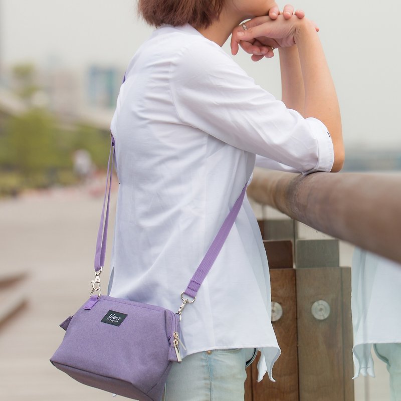 [Transfer] CARO simple lavender purple side backpack, medium bag, dual-use mirrorless camera bag - กระเป๋ากล้อง - วัสดุอื่นๆ สีม่วง