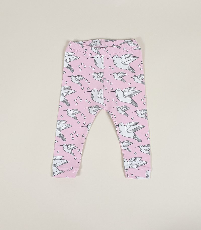 Hummingbirds baby pants, baby girl leggings, baby girl pants, baby girl gift - 男/女童長褲/短褲 - 棉．麻 多色