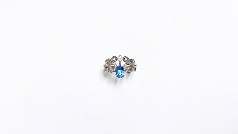 拓帕石戒指 Topaz 925純銀 手工鑲嵌 - 戒指 - 寶石 