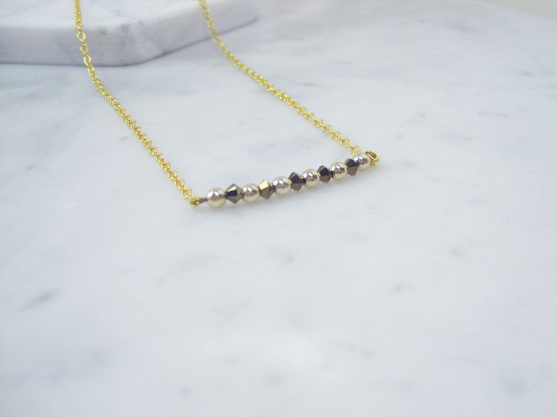 Sterling Minimal Swarovski Crystal Choker Necklace - สร้อยคอ - เครื่องเพชรพลอย สีทอง