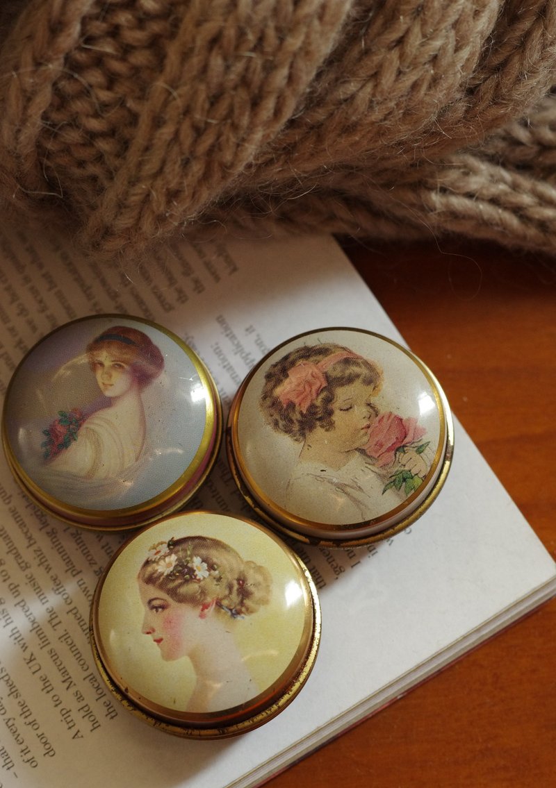 老雜貨老又好古董珠寶 Vintage 三個英國製仕女小盒子一起賣 W10 - 其他 - 其他金屬 金色