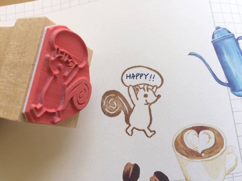 Zoe's Forest Squirrel Dialog Stamp Rubber Stamp - ตราปั๊ม/สแตมป์/หมึก - ไม้ 