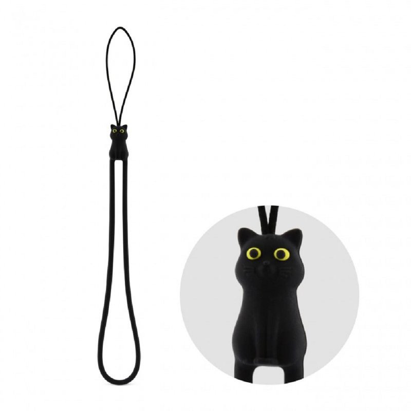 Bone 蹦克 / Miao Cat Strap 喵喵貓吊繩 - 黑 - 其他 - 矽膠 黑色