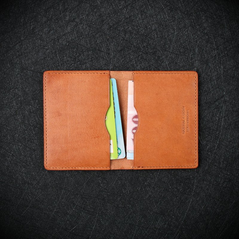 [NS handmade leather goods] card holder, business card holder, short clip (free printing) - Wallets - Genuine Leather 