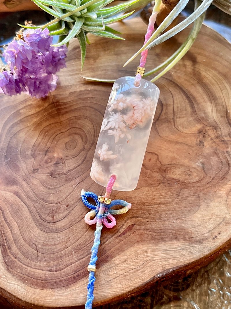 蝶伴茉花-櫻花瑪瑙設計手環 - 手鍊/手環 - 玉石 多色