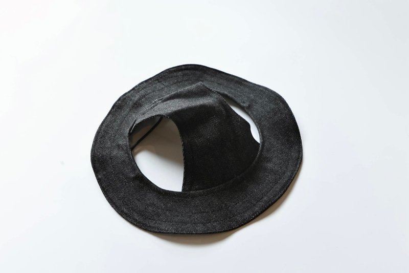 Black Denim Bucket Hat Black Denim Bucket Hat - ชุดสัตว์เลี้ยง - ผ้าฝ้าย/ผ้าลินิน สีดำ