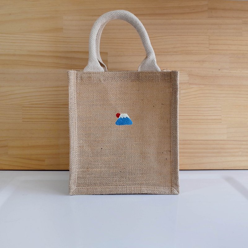ผ้าฝ้าย/ผ้าลินิน กระเป๋าถือ หลากหลายสี - [Q-cute] Bag Series-Jute Bag A6-Cute Pattern-Add Words/Customization