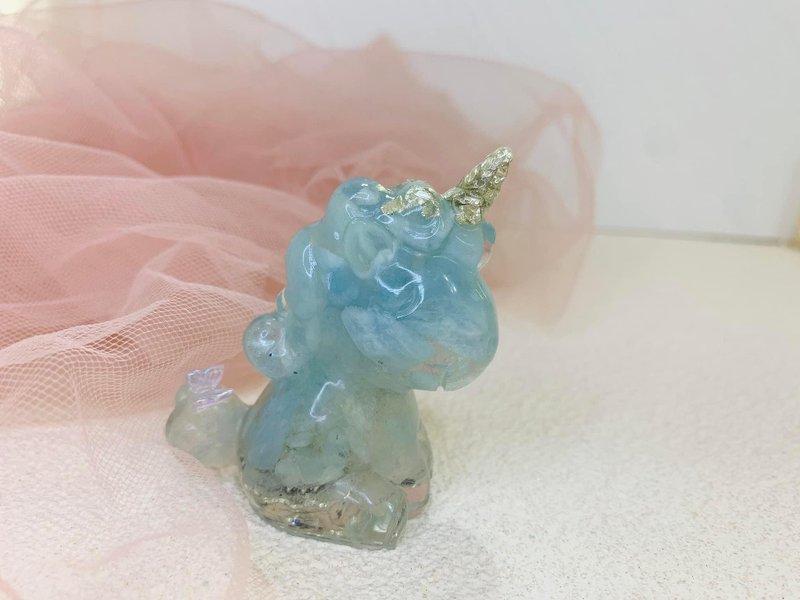 Aquamarine Crystal Butterfly Unicorn - Stuffed Dolls & Figurines - Gemstone 