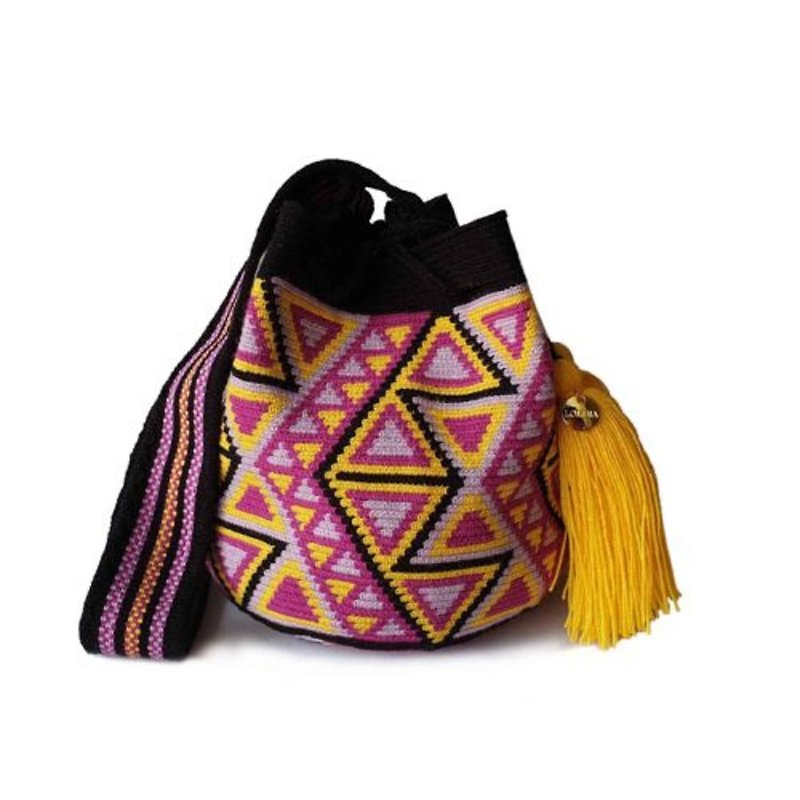 Wayuu Bag Wayou Bag (S) / Colombia handmade / only one - each grape vine - Messenger Bags & Sling Bags - Cotton & Hemp Red