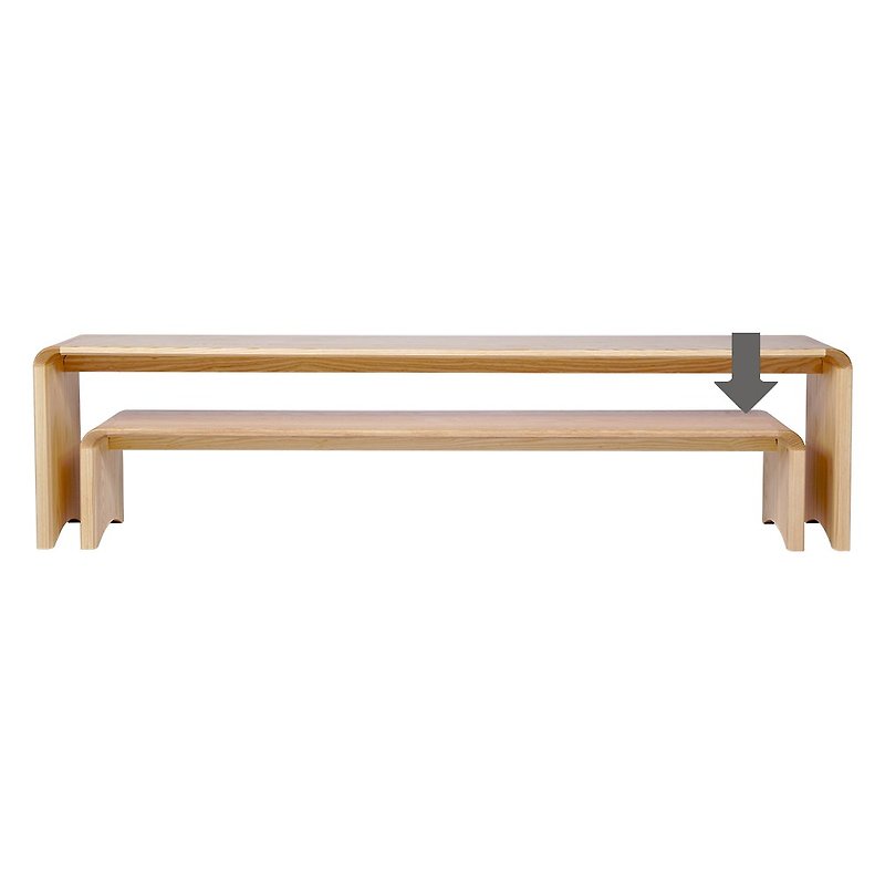 Lakeside double-layer solid wood TV cabinet-next 【Gebengen series】WRTV005R-2 - โต๊ะวางทีวี - ไม้ 