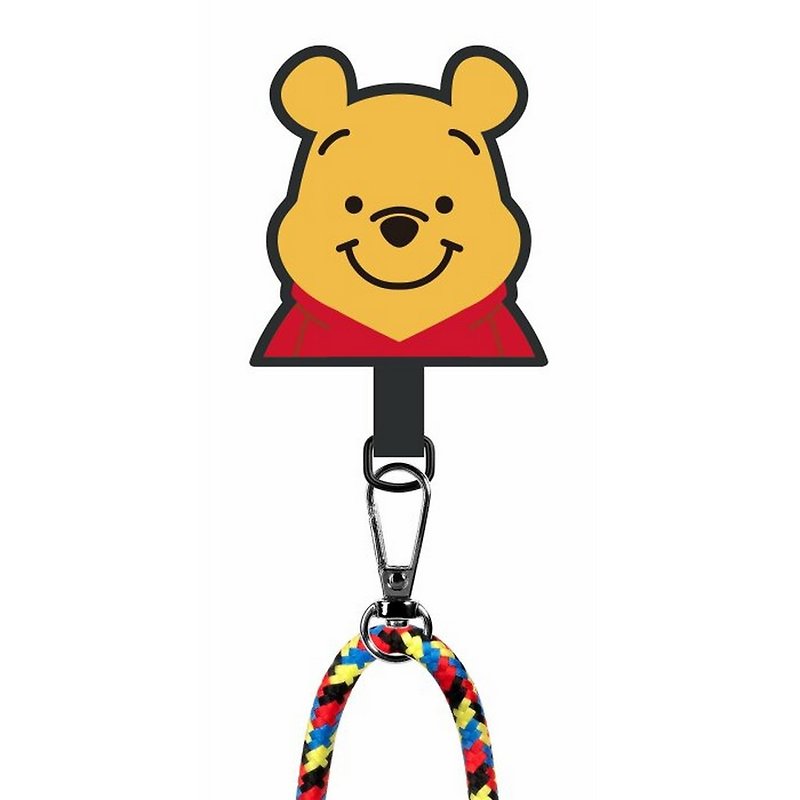 Disney Winnie The Pooh Phone Strap With Patch / Card ,Crossbody - Phone Accessories - Nylon Multicolor