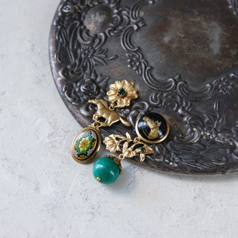 Argus • ヴィンテージイヤリング・ピアス　・　インタリオ - 耳環/耳夾/耳骨夾 - 其他金屬 金色