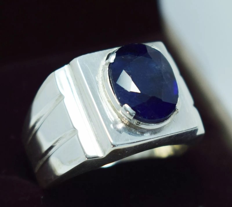 Natural Blue Sapphire Kashmir Sapphire Jewellery Sterling Silver Handmade Rings - 戒指 - 寶石 藍色