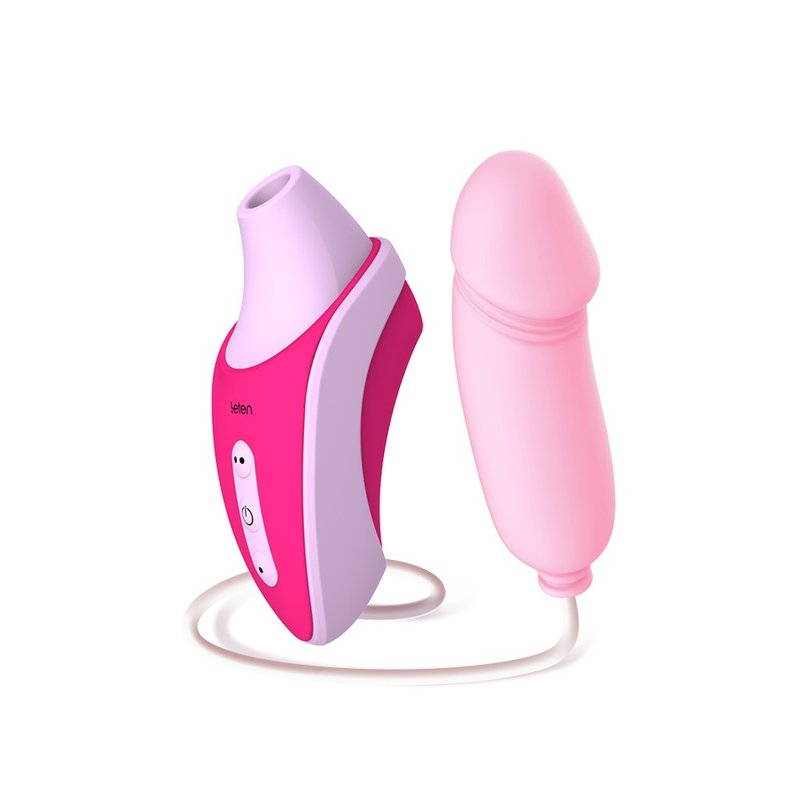小豬琪琪 吸吮+跳蛋+震動棒 一機多用 口交吸吮按摩器 女用自慰器 - 情趣用品 - 矽膠 粉紅色