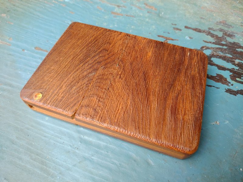 Taiwan Xiao Nan log business card case, certificate case, leisure card holder (weathered pattern C) - Card Stands - Wood 
