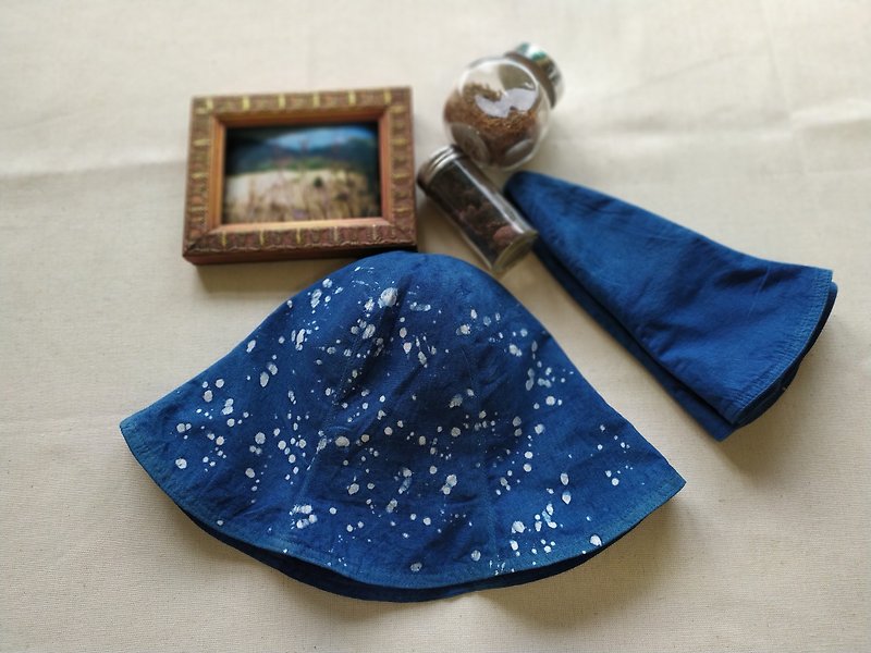 Free dyeing isvara summer sunny double-sided hat fisherman hat universe series l - Hats & Caps - Cotton & Hemp Blue