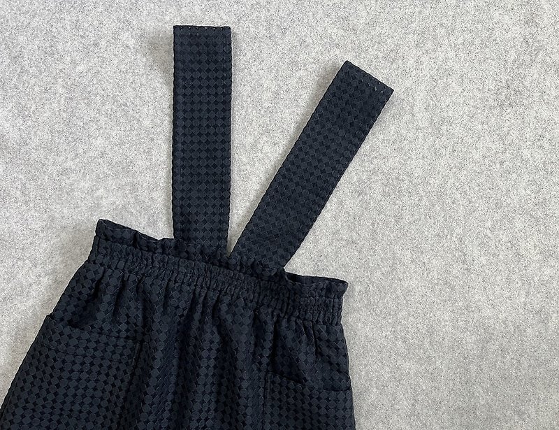 Geometric lace black skirt - Skirts - Cotton & Hemp Black