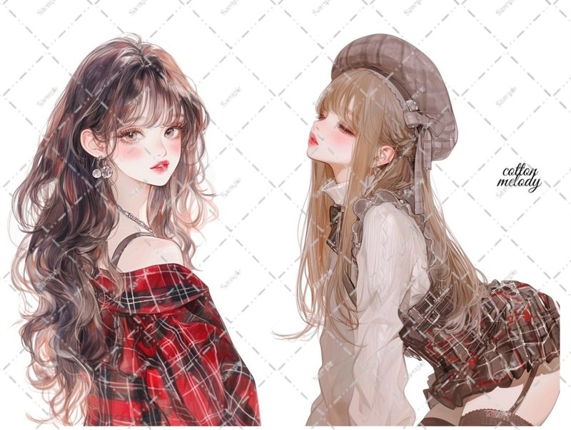 original sticker no.6612 人物ステッカー オリジナルステッカー 人物ステッカー 女の子ステッカー オリジナル人物ステッカー - 貼紙 - 紙 