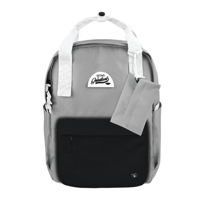 Grinstant Mix and Match Detachable 13" Backpack - Dream Series (Light Grey & Black) - กระเป๋าเป้สะพายหลัง - เส้นใยสังเคราะห์ สีเทา