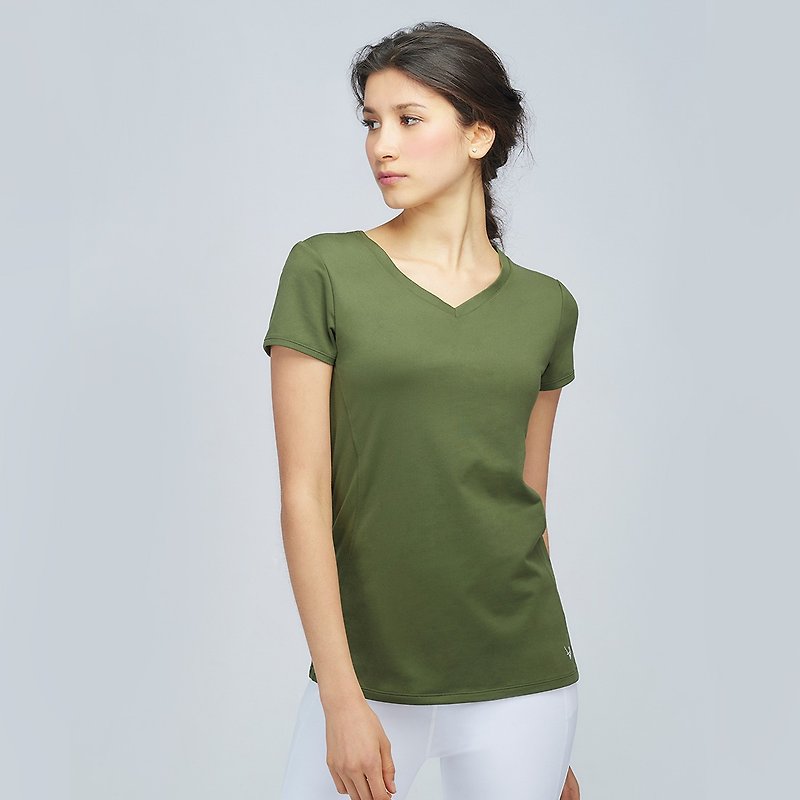 [MACACA] Light Dance Life Bra top-AOG2302 Army Green - Women's Sportswear Tops - Polyester Green