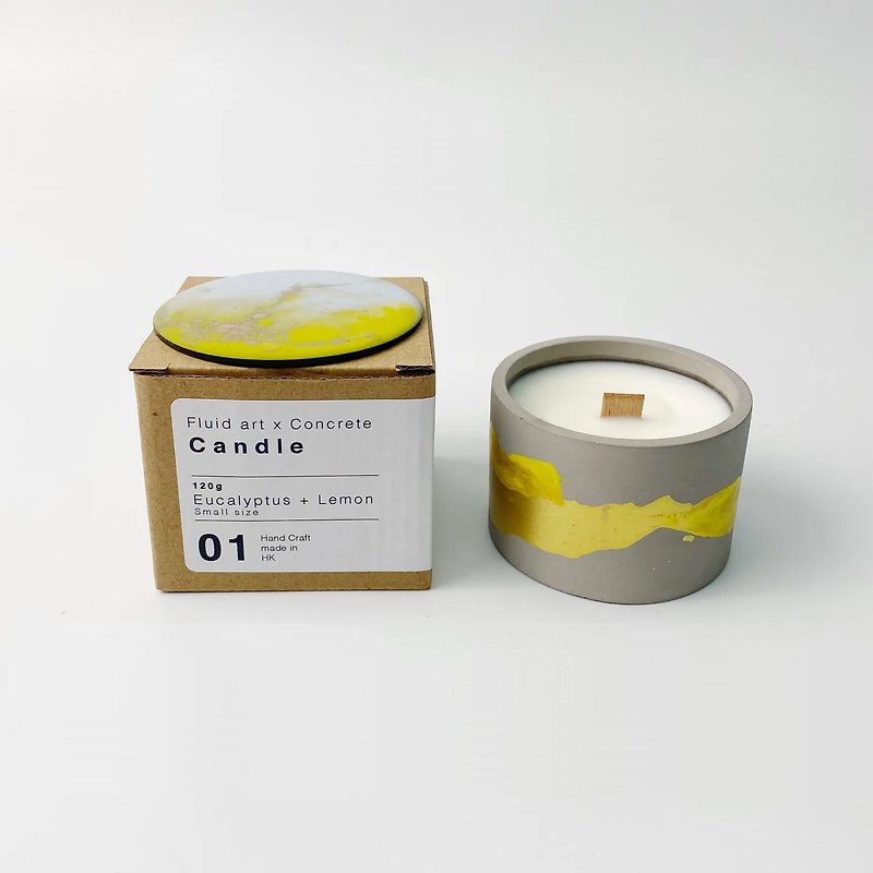 Fluidart x Concrete Candle (Yellow) - Candles & Candle Holders - Cement Yellow