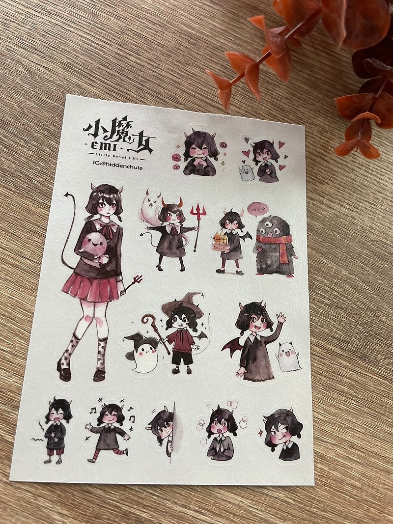 Little Witch EMI Washi Cut Sticker - Stickers - Paper Multicolor