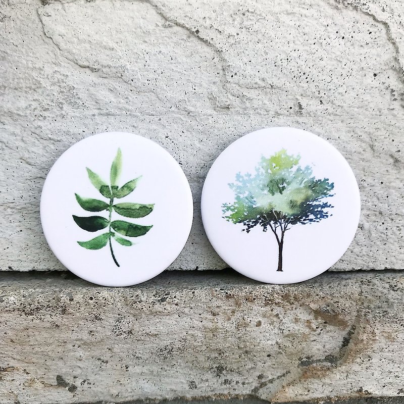 Foliage with Big Tree / Badge (2 in) - Badges & Pins - Plastic 