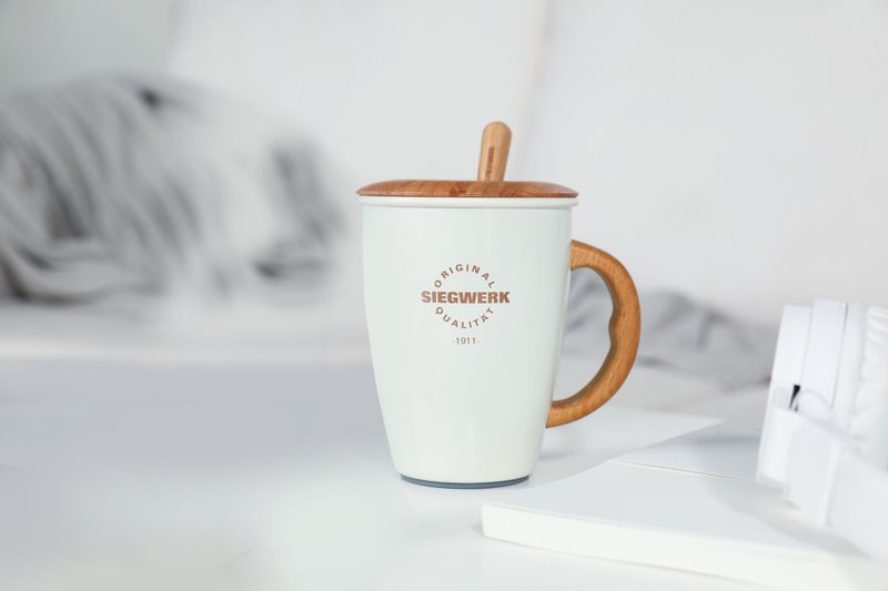 [SIEGWERK] German Beech Stainless Steel Enamel Mug 300ml_Nordic White - Mugs - Enamel White