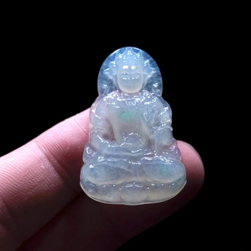 瓔珞翡翠 冰種飄綠翡翠精雕渡母 | 天然緬甸玉翡翠A貨 | 送禮