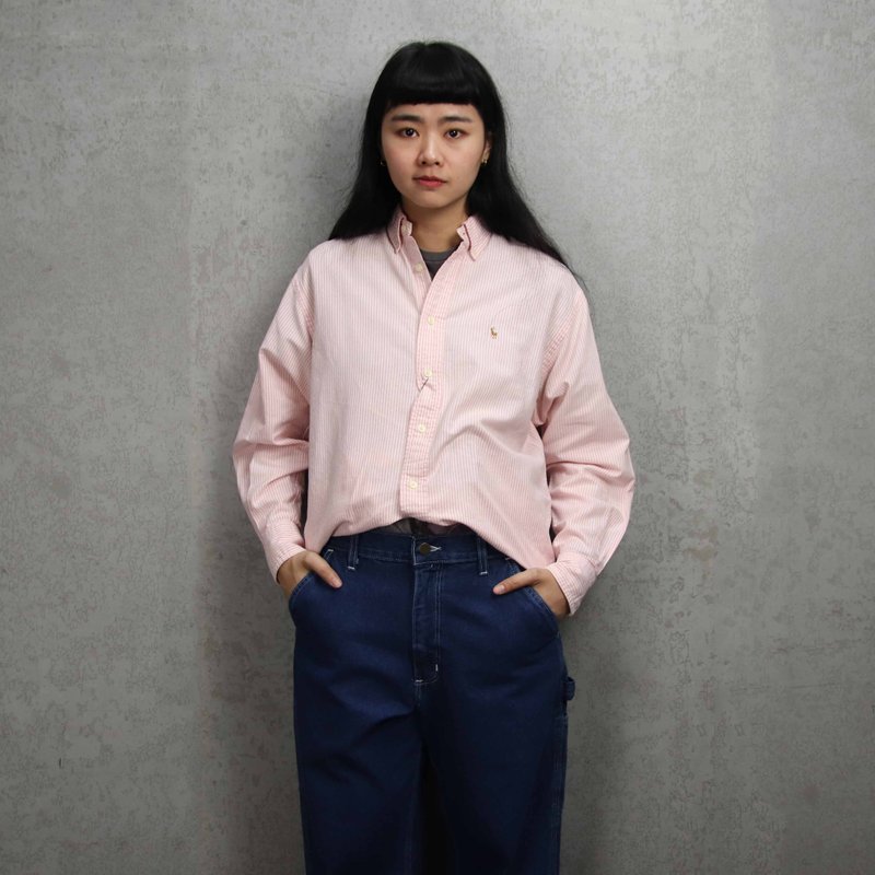 Tsubasa.Y 古著屋 POLO襯衫 條紋 002, Polo Ralph Lauren shirt - 男襯衫/休閒襯衫 - 棉．麻 