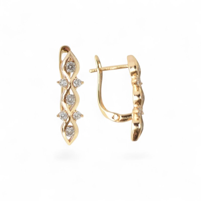 極簡主義耳環  適合婚禮  送給女士的禮物 KB34 - 耳環/耳夾/耳骨夾 - 銅/黃銅 金色